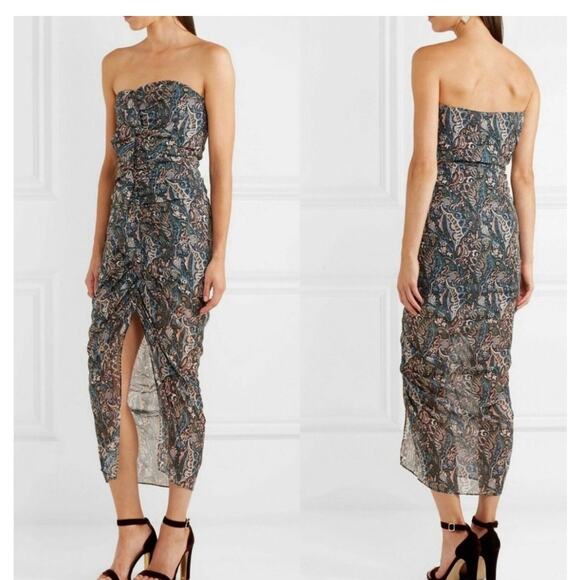 Veronica Beard Peyton 100% Silk Dress Strapless Sz 12 Romantic Summer Luxury - Picture 2 of 8